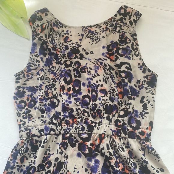 Apostrophe Leopard Print Dress - Purple, Black, Orange - Picture 6 of 7